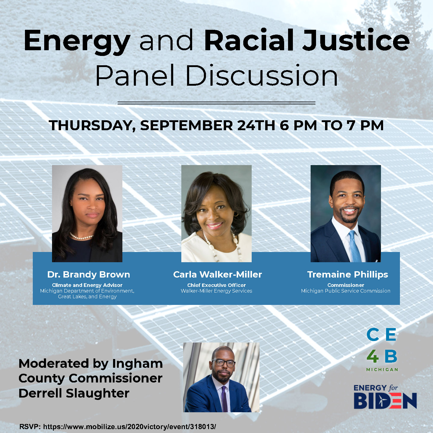 CE4B Michigan Energy and Racial Justice Panel Discussion featuring Dr. Brandy Brown