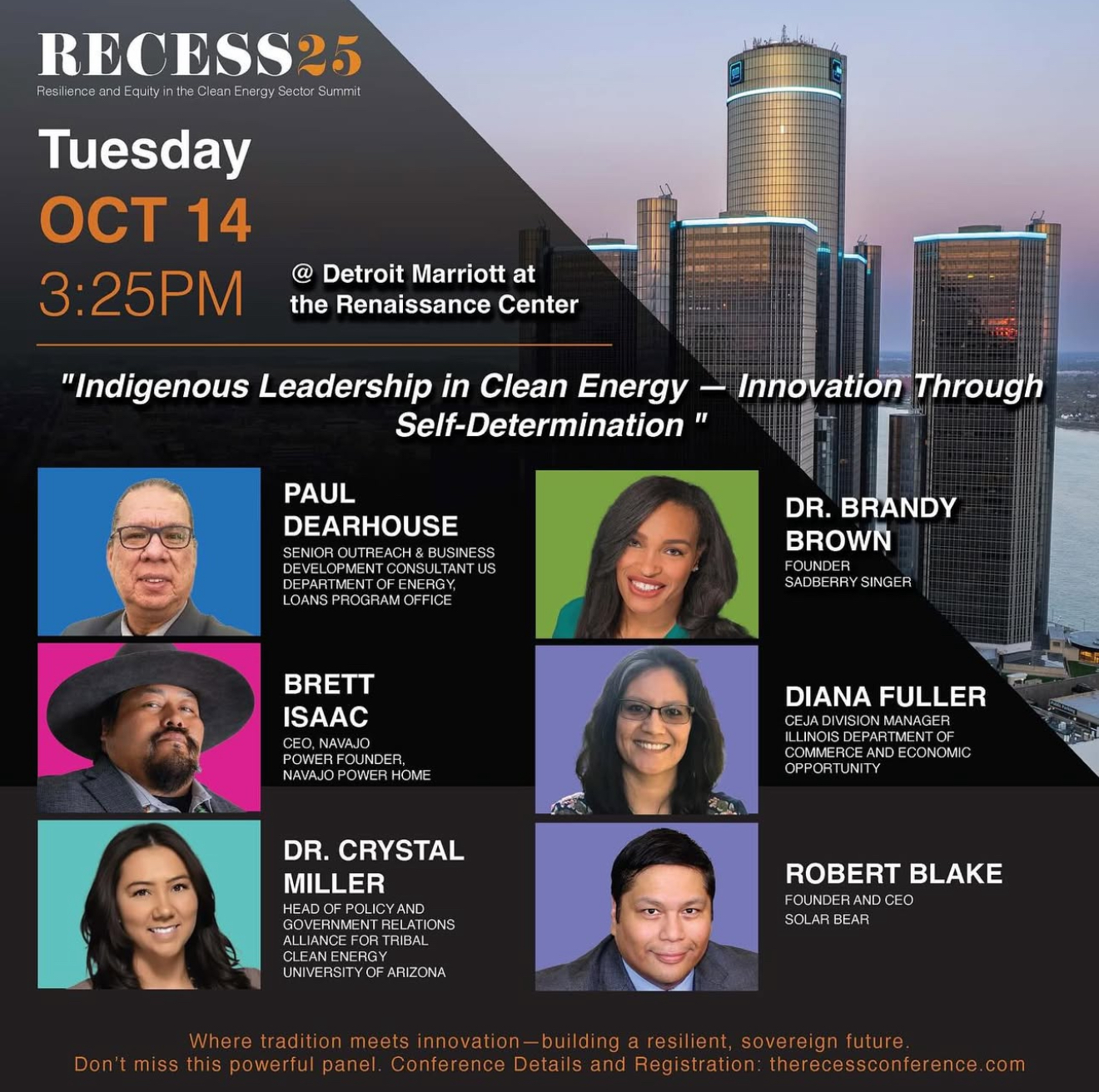 RECESS 2025 panel on Indigenous Leadership in Clean Energy, featuring Dr. Brandy Brown